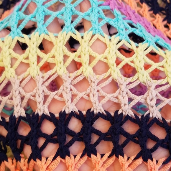 Sperry women's multi colored open knit crochet sweater size S - Picture 4 of 5